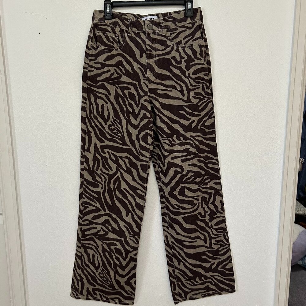 RSQ Denim Jeans Women’s Size 27 Zebra Print Brown Tan 100% Cotton High Rise